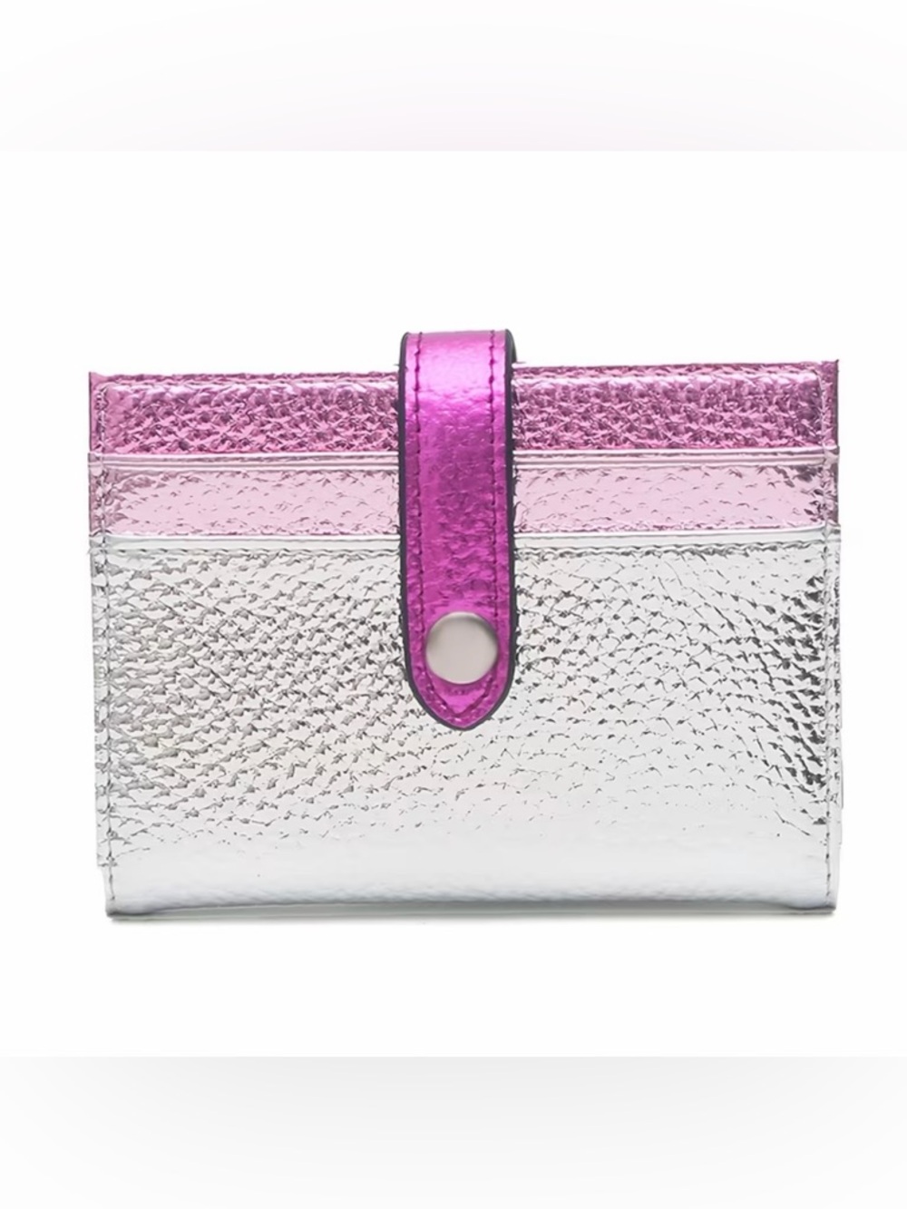 Macy's Metallic Pink and Silver Compact Wallet
